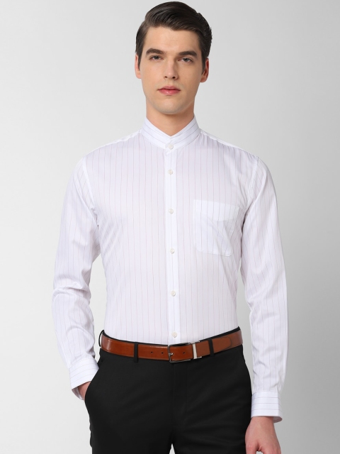 

Peter England Elite Men White Slim Fit Striped Formal Shirt