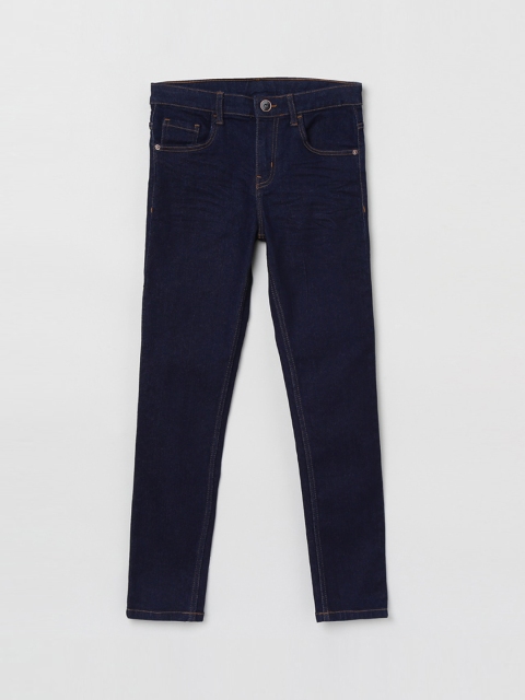 

max Boys Navy Blue Slim Fit Mid-Rise Clean Look Jeans