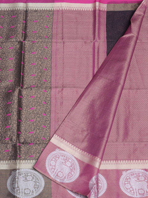 

Pothys Pink & Gold-Toned Woven Design Saree