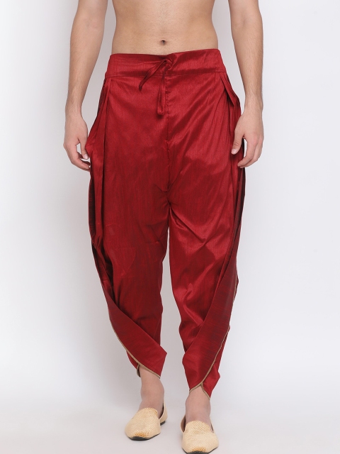 

VASTRAMAY Men Maroon Solid Dhoti Pants