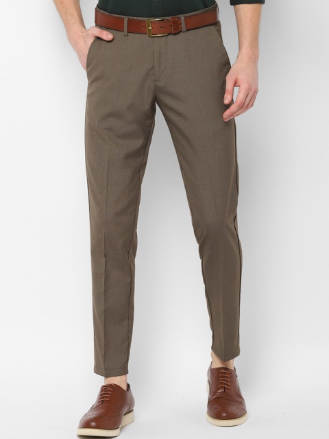 

Allen Solly Men Brown Slim Fit Self Design Regular Trousers