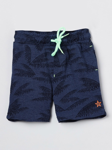 

max Boys Navy Blue Printed Regular Shorts