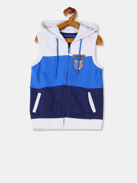 

Cherokee Boys Blue & White Colourblocked Hooded Sweatshirt