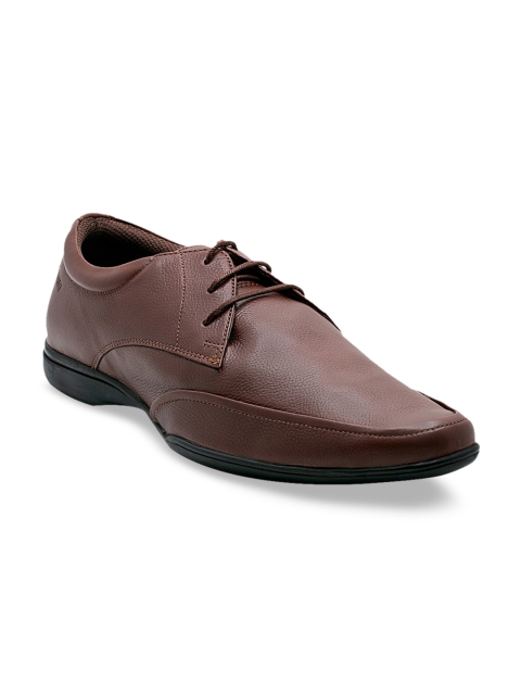 

KETHINI Men Tan Brown Solid Leather Formal Derbys