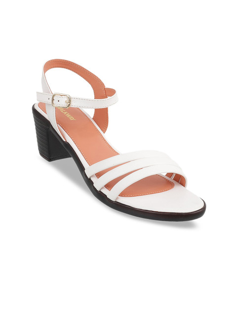 

WALKWAY Women White & Beige Solid Sandals