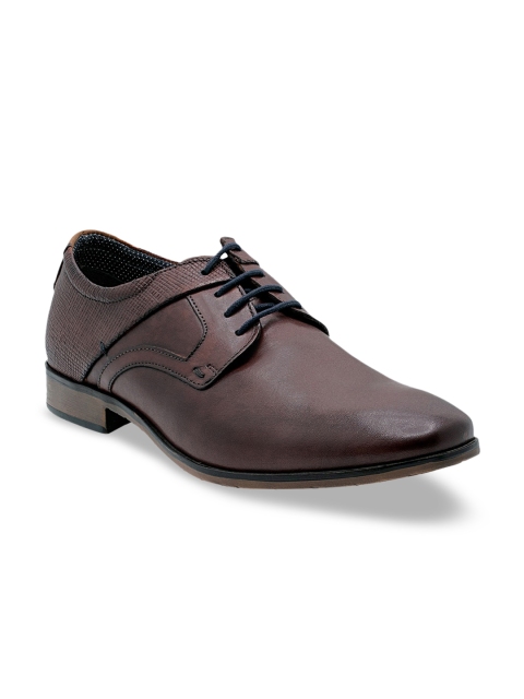 

KETHINI Men Coffee Brown Solid Leather Formal Derbys