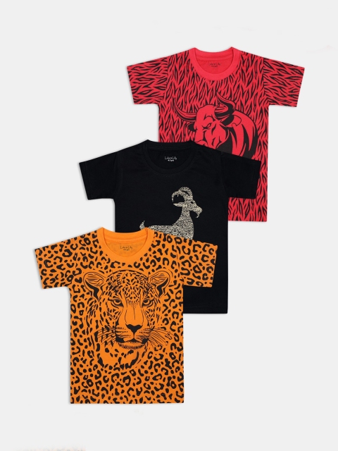 

Luke & Lilly Boys Pack Of 3 Printed Round Neck T-shirts, Red