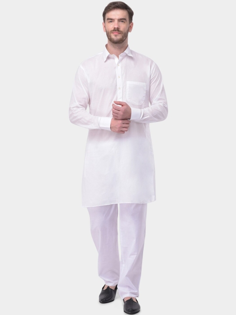 

SG LEMAN Men White Solid Kurta with Pyjamas