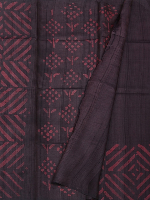 

Pothys Purple & Pink Jute Silk Printed Tussar Saree