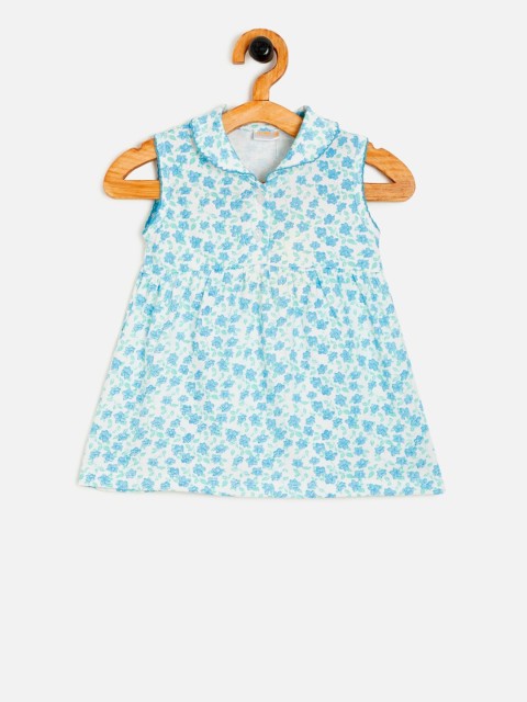 

Aomi Girls Blue Printed A-Line Dress