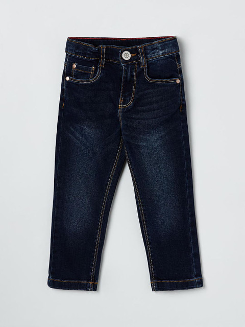 

max Boys Navy Blue Regular Fit Mid-Rise Clean Look Stretchable Jeans