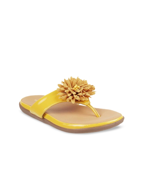 

WALKWAY by Metro Women Yellow Embellished Open Toe Flats