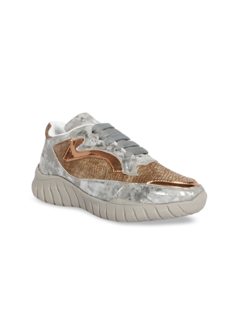 

ZAPATOZ Women Grey Colourblocked PU Sneakers