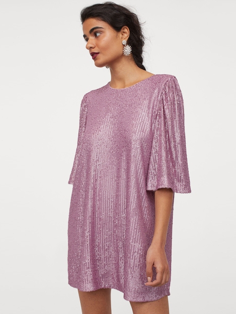 

H&M Women Pink Sequined Dress