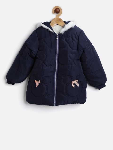 

PASSION PETALS Girls Blue Solid Lightweight Padded Jacket