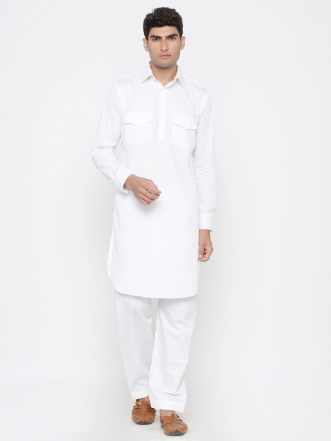 

Tistabene Men White Solid Kurta with Pyjamas