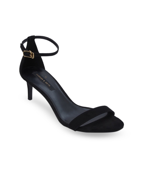 

CHARLES & KEITH Women Black Solid Pumps