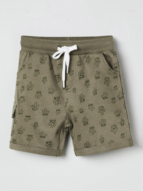 

max Boys Khaki-Coloured Printed Regular Fit Regular Shorts