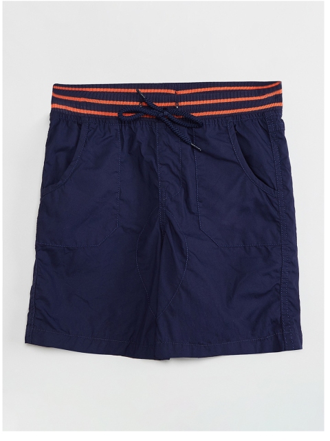 

max Boys Navy Blue Solid Regular Shorts