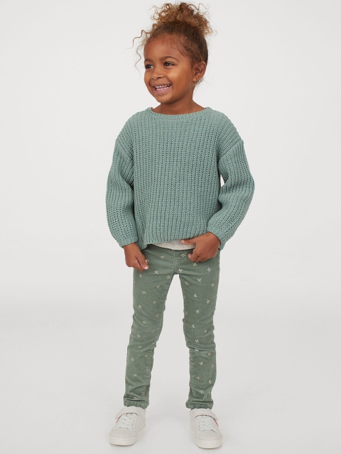 

H&M Girls Green Printed Skinny Fit Jeggings