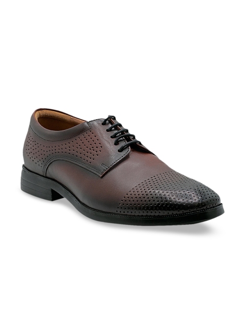 

KETHINI Men Brown Solid Leather Formal Derbys