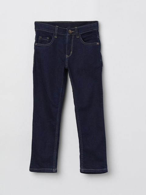 

max Boys Navy Blue Slim Fit Mid-Rise Clean Look Stretchable Jeans
