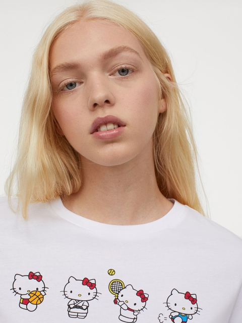 

H&M Women White Printed T-Shirt