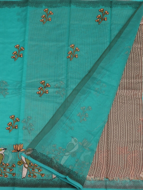 

Pothys Green Printed Supernet Saree