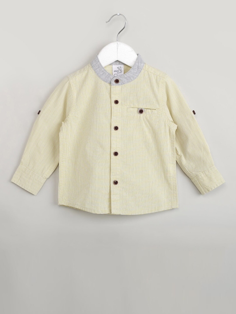 

max Boys Yellow Checked Casual Shirt