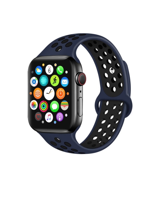 

TREEMODA Unisex Navy Blue & Black Apple iWatch Silicon Strap