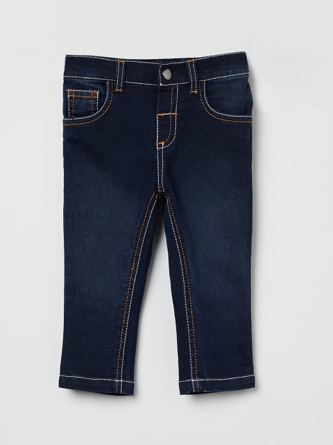 max Infant Boys Navy Blue Regular Fit Mid-Rise Clean Look Jeans