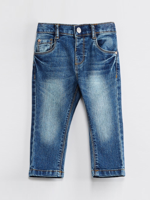 

max Infant Boys Blue Slim Fit Mid-Rise Clean Look Jeans