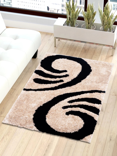 

Story@home Brown & Black Hand-Free Patterned Anti-Skid Carpet, Beige