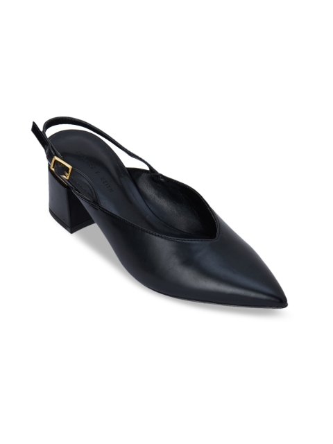 

CHARLES & KEITH Women Black Solid Pumps
