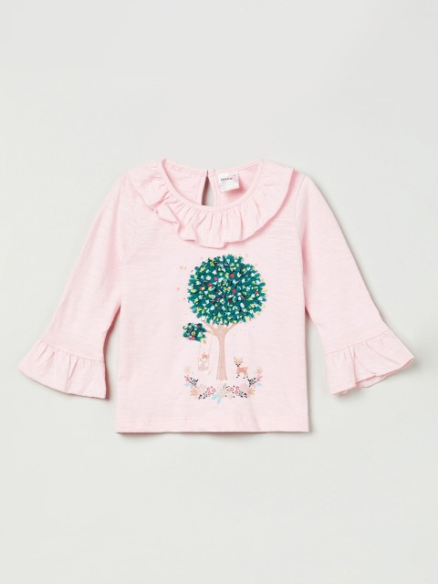 

max Girls Pink Printed Top