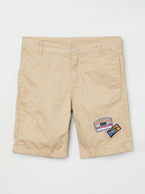 

max Boys Beige Solid Regular Fit Regular Shorts