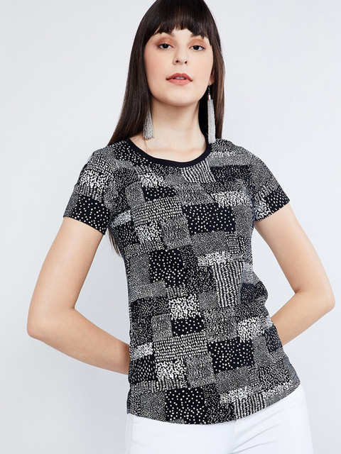 

max Women Black Printed Top