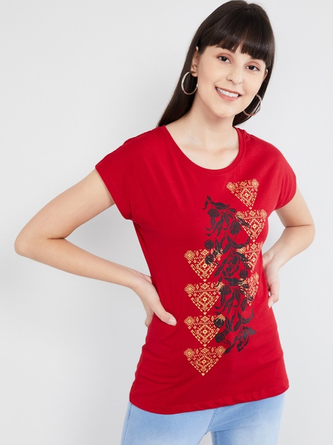 

max Women Red Printed Top
