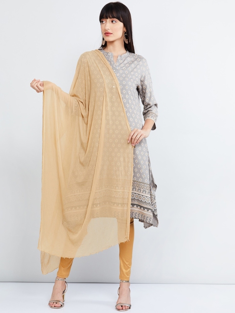

max Beige Solid Dupatta