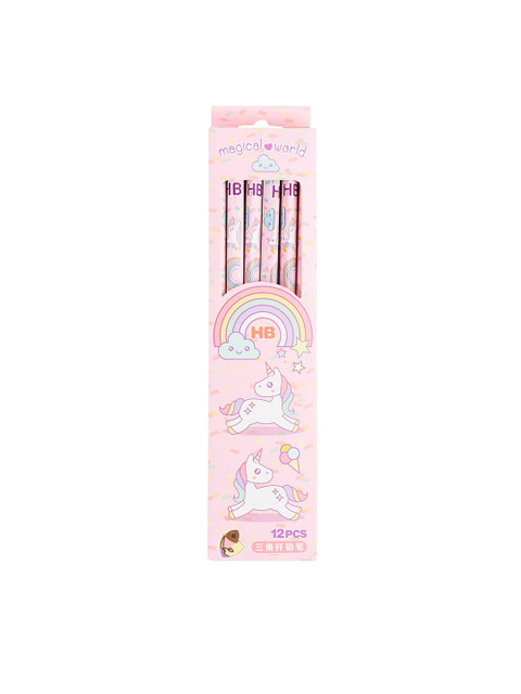 

ToniQ Kids Set Of 12 Pink Unicorn Printed Pencils