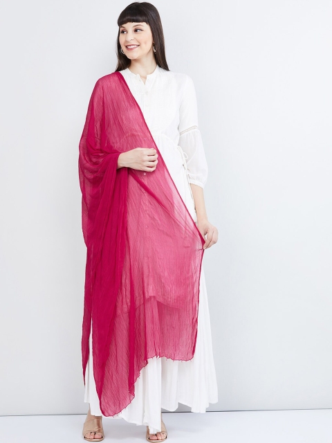 

max Fuchsia Pink Solid Dupatta