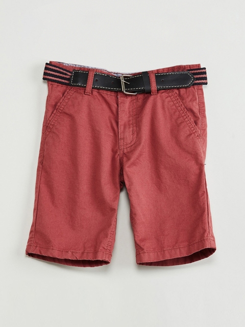 

max Boys Coral Red Solid Regular Shorts