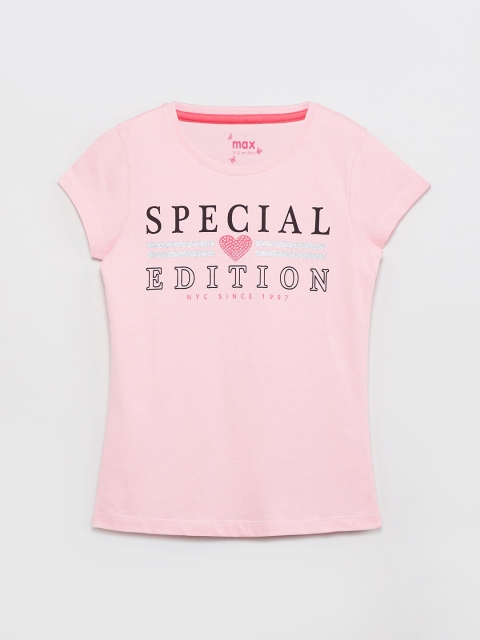 

max Girls Pink Printed Fitted Top