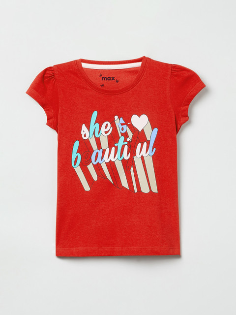 

max Girls Red Printed Top