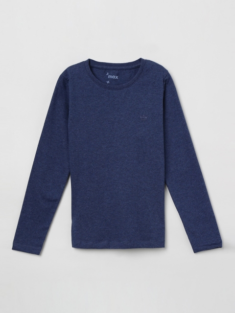 

max Girls Navy Blue Solid Top