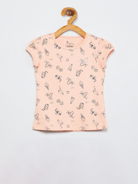 

max Girls Orange Printed Top