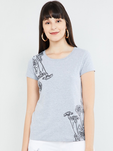 

max Women Grey Melange Printed Top