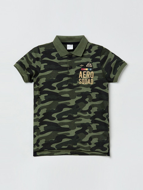 

max Boys Multicoloured Camouflage Print Polo Collar T-shirt, Multi