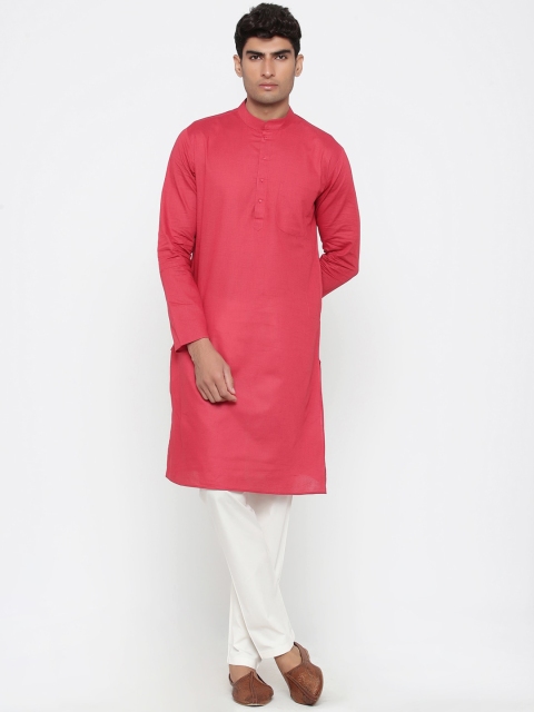 

Tistabene Men Pink & White Solid Kurta with Pyjamas