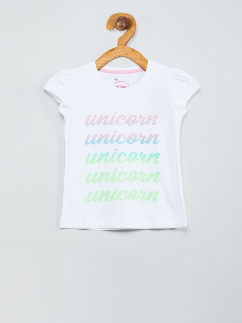 

max Girls White Printed Top